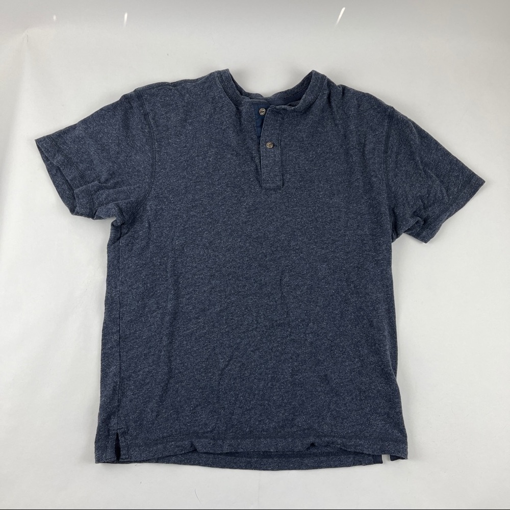 Cremieux Tshirt Mens Smal Blue Short Sleeve Button